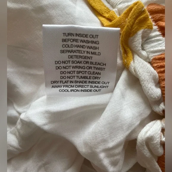 Sabo Skirt Dress Back Open Orange Pink White Small - Picture 7 of 7